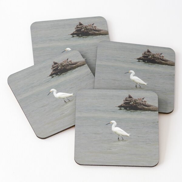 Item preview, Snowy Egret (Egretta thula) Foraging in a Shallow Lake designed and sold by Inuyasha907.