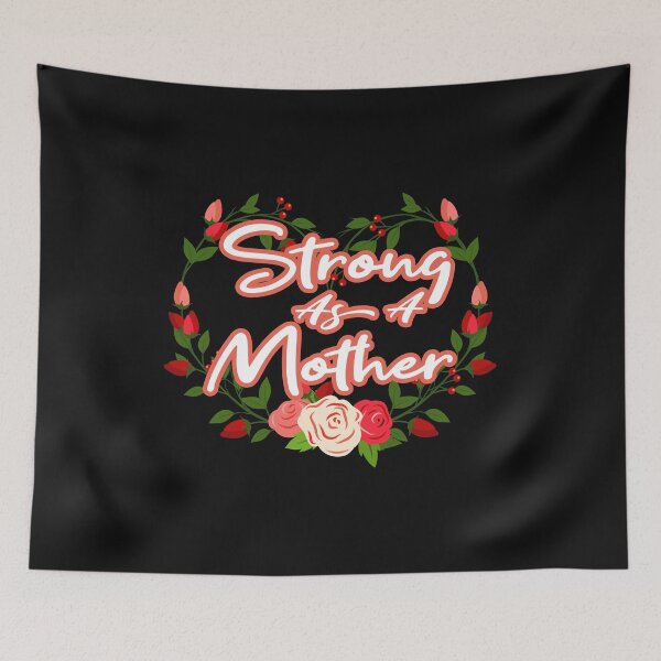 Item preview, Strong As A Mother Flowery Heart Funny Gift For Mom designed and sold by Tema EL.