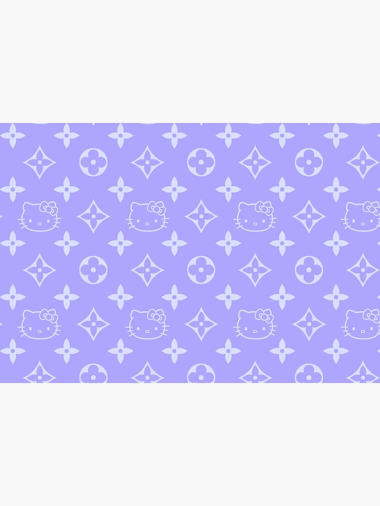 Light purple and blue Y2K kitty designer print by lunar0000