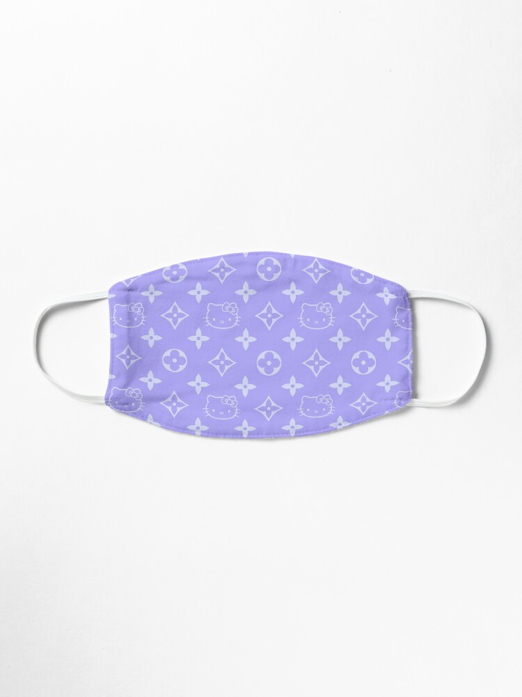 Alternate view of Light purple and blue Y2K kitty designer print Mask