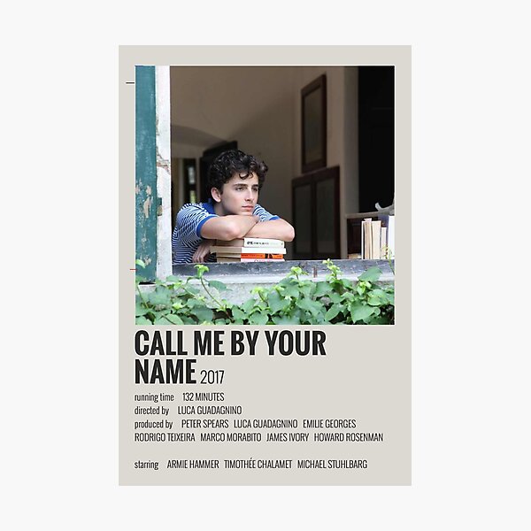 Call Me By Your Name Movie Poster Photographic Print