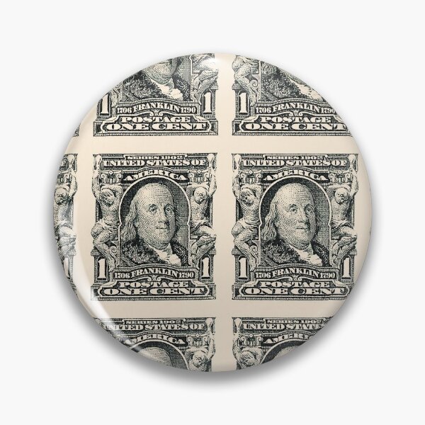 Item preview, Benjamin Franklin Stamps Pattern designed and sold by FuzzyHoney.