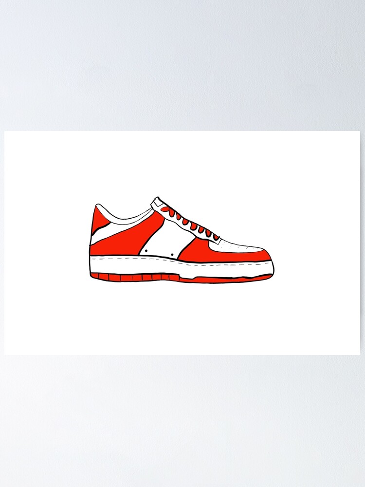 Air Force 1 off White Blue Sneaker Drawing Printable Wall 