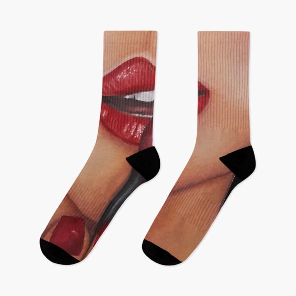 Item preview, Grl Pwr red lipstick make up illustration designed and sold by Adri Graterol.
