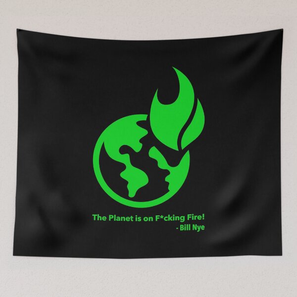 Item preview, The Planet is on F*cking Fire! green (censored) designed and sold by Thelittlelord.
