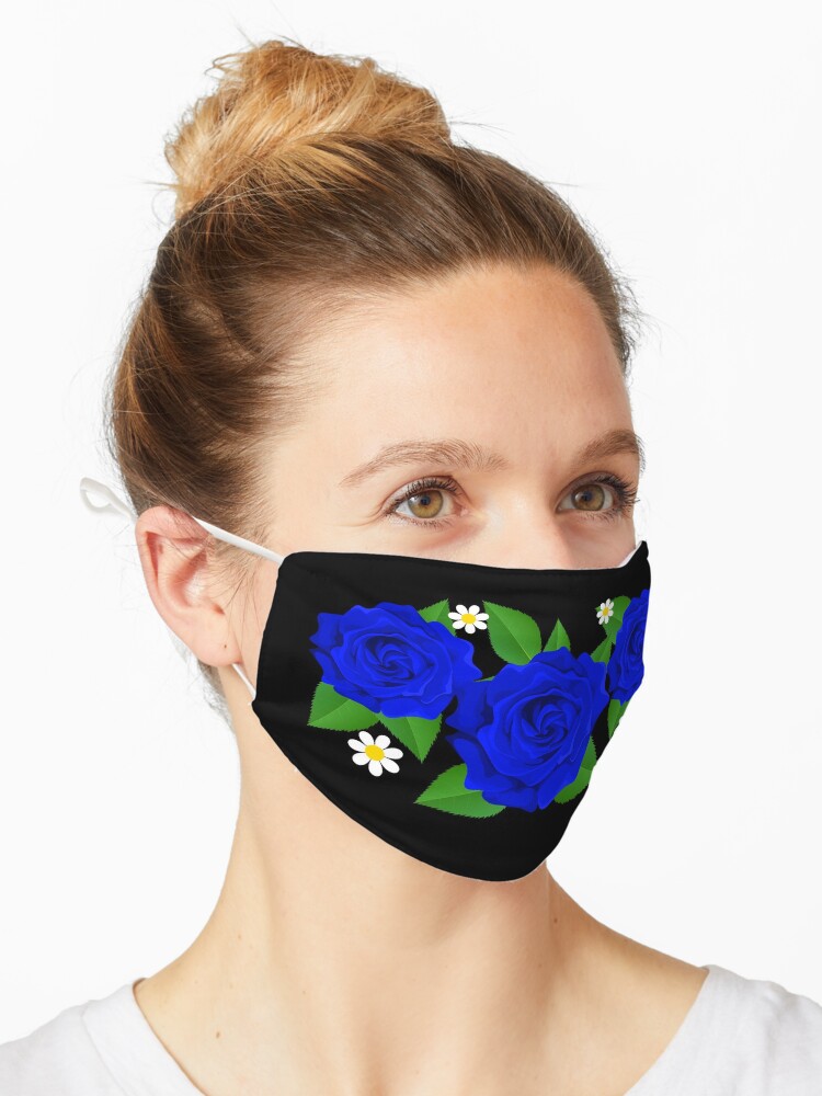 Mascarilla « Hermosas rosas azules mascarilla para protegerse con estilo!  hermosa máscara de rosas regalo ideal para mujeres» de Optimus-Designs |  Redbubble