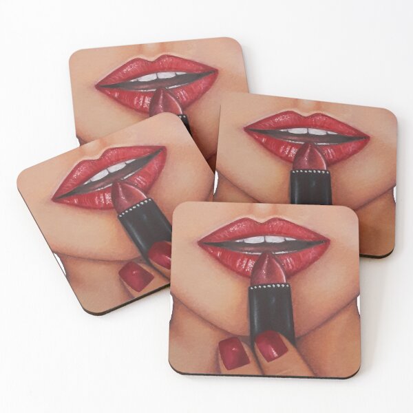 Item preview, Girls rule red lipstick make up illustration designed and sold by Adri Graterol.