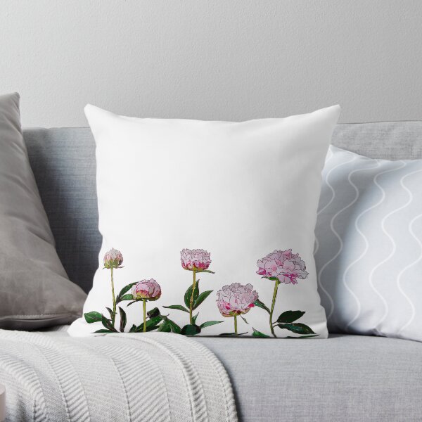 Peonies Throw Pillow