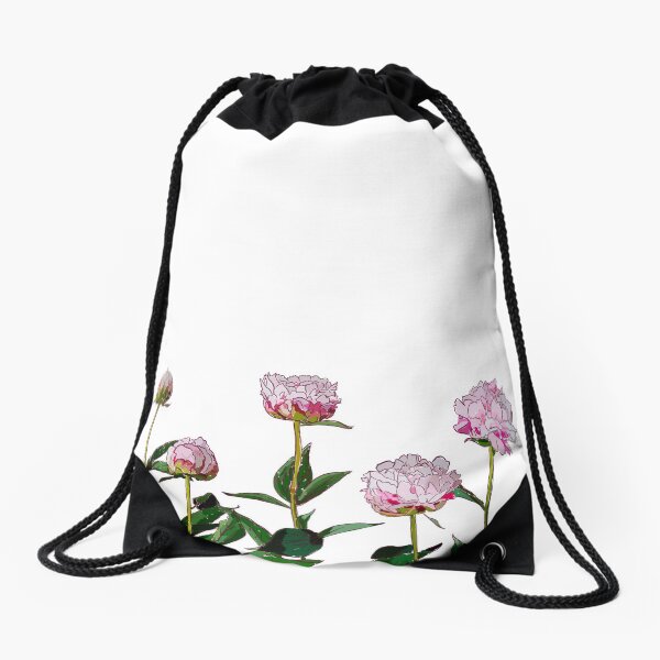 Peonies Drawstring Bag