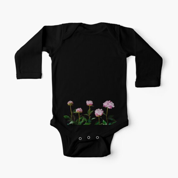 Peonies Long Sleeve Baby One-Piece