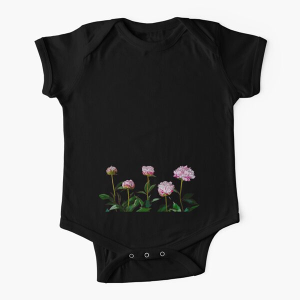 Peonies Short Sleeve Baby One-Piece
