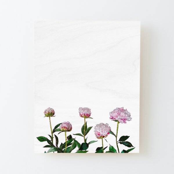 Peonies Wood Mounted Print
