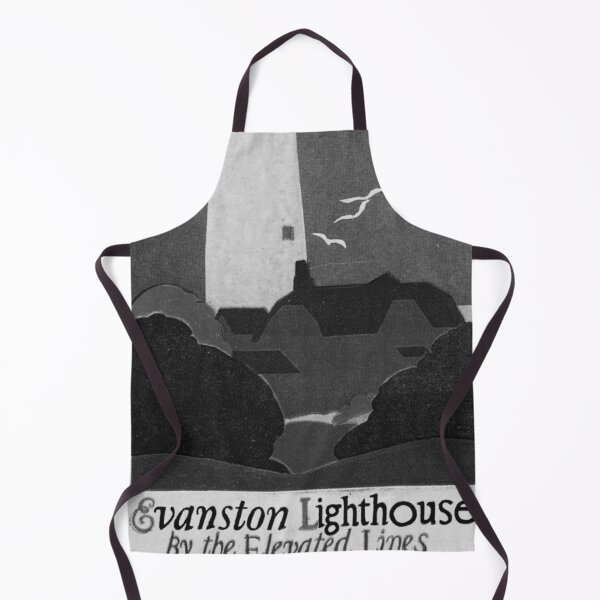 Item preview, Evanston Lighthouse Noire vintage travel poster designed and sold by stickart-marek.