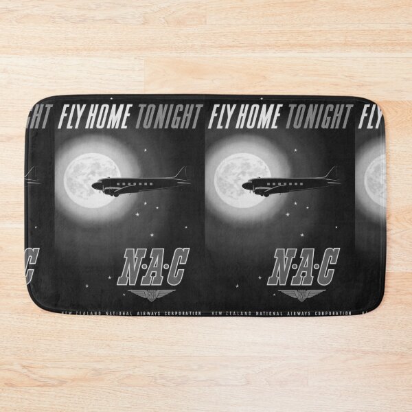 Item preview, Fly Home Tonight Noire vintage travel poster designed and sold by stickart-marek.