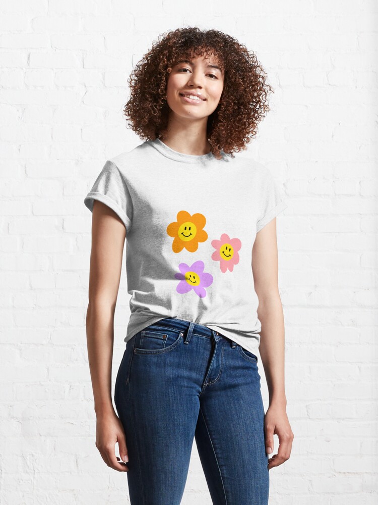 vintage smiley flowers Classic T-Shirt
