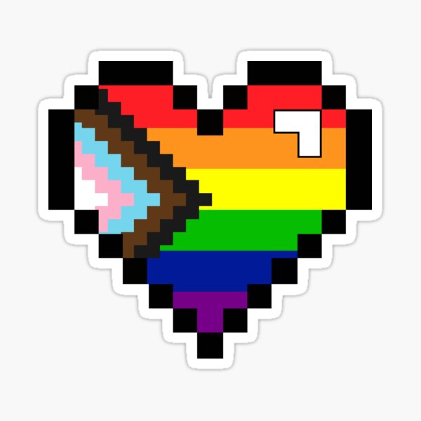 Item preview, Progress Pride Pixelated Heart designed and sold by zweeangh.