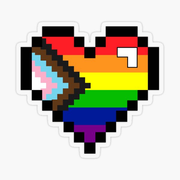 Item preview, Progress Pride Pixelated Heart designed and sold by zweeangh.