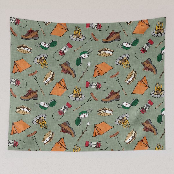 Item preview, Camping Elements - Sage designed and sold by littlearrow.