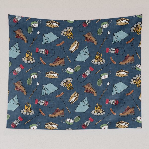 Item preview, Camping Elements - Navy designed and sold by littlearrow.