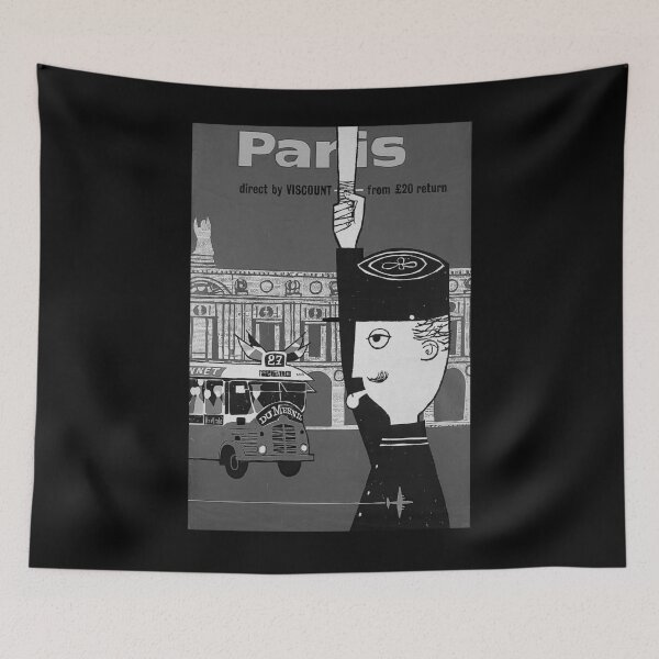 Item preview, Paris Noire vintage travel poster designed and sold by stickart-marek.