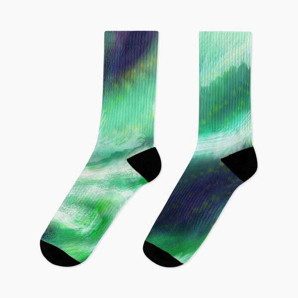 Item preview, Painting Aurora Borealis Night Sky Abstract Brush Strokes designed and sold by perfidoincanto.