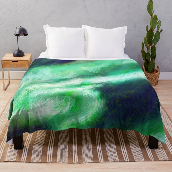 Item preview, Painting Aurora Borealis Night Sky Abstract Brush Strokes designed and sold by perfidoincanto.