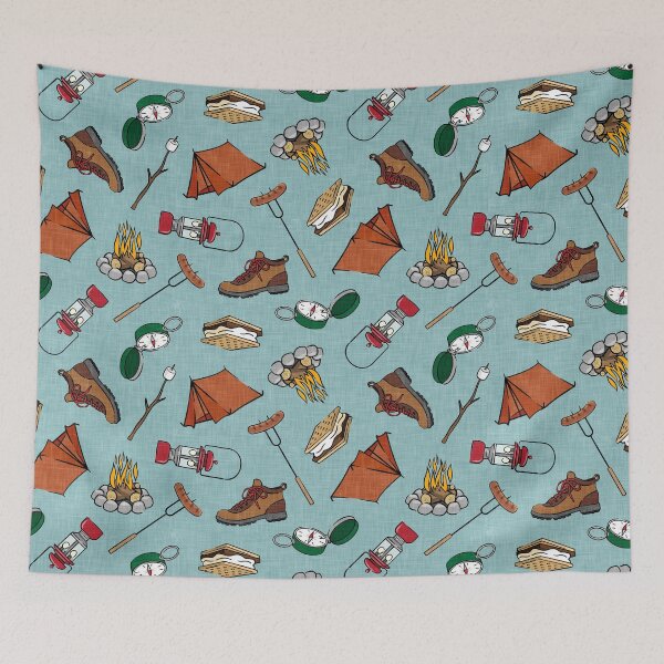 Item preview, Camping Elements - Blue designed and sold by littlearrow.