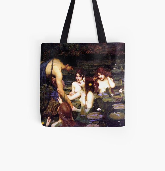 Hylas and the Nymphs - John William Waterhouse All Over Print Tote Bag