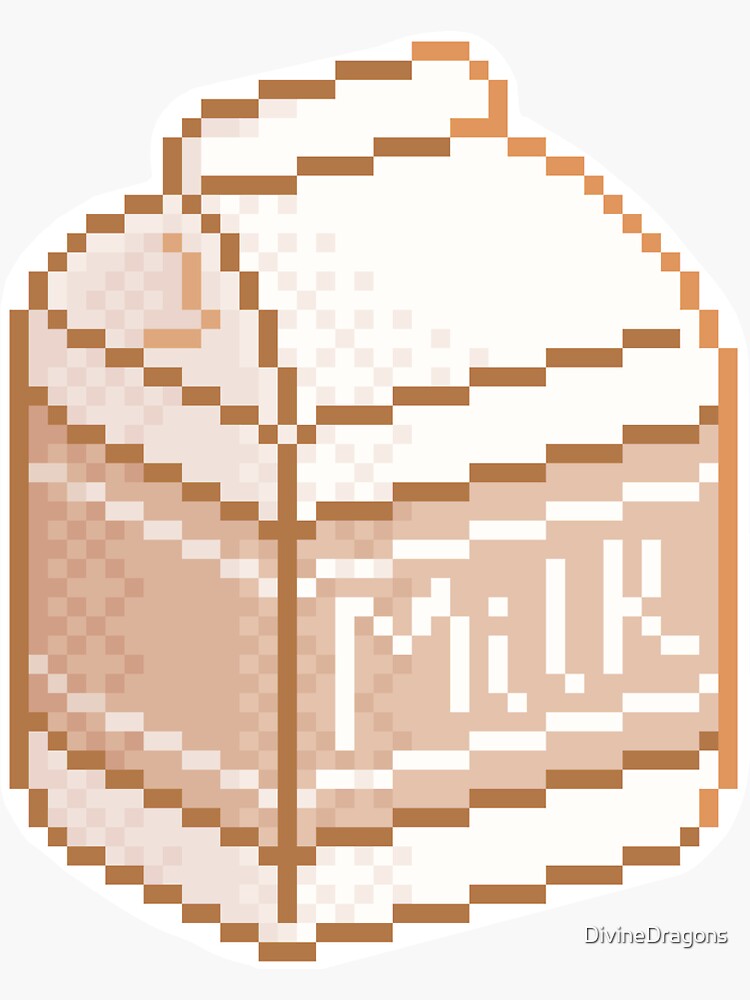 "Chocolate Milk Pixel Art" Sticker for Sale by DivineDragons | Redbubble