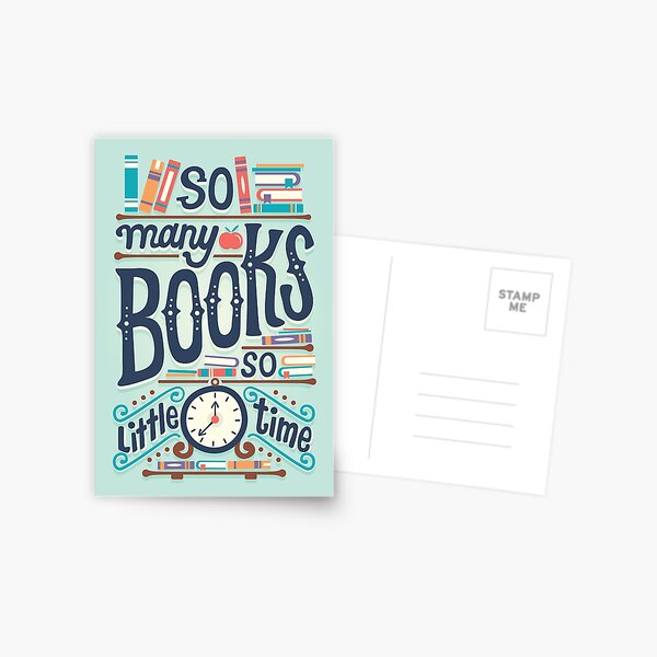 So many books so little time Postcard