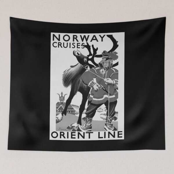 Item preview, Norway Cruises Noire vintage travel poster designed and sold by stickart-marek.