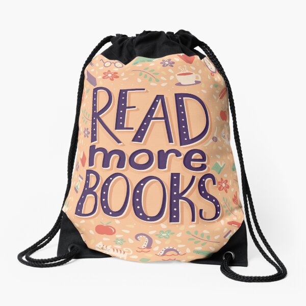 Read more books Drawstring Bag
