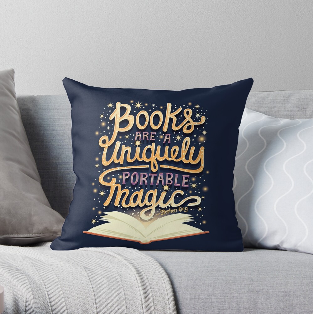 Books are magic Throw Pillow