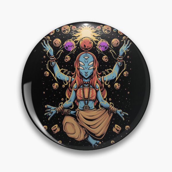 Item preview, Alien Meditating Spiritual Yoga Lover Meditation Gift designed and sold by Delightfully Cynical.