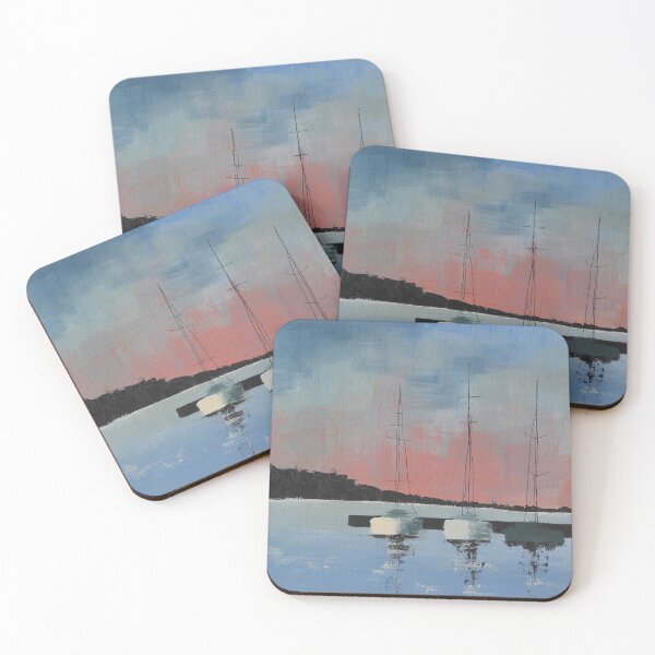 Item preview, Art print landscape painting Hobart Yachts designed and sold by Angela-Chapman.