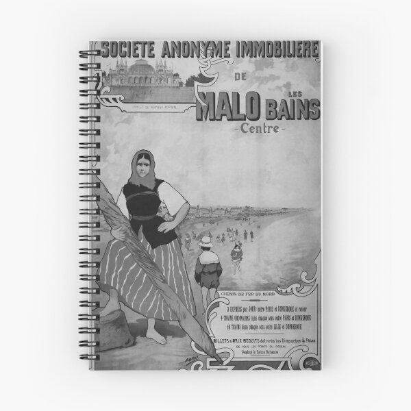 Item preview, Malo les Bains Noire vintage travel poster designed and sold by stickart-marek.