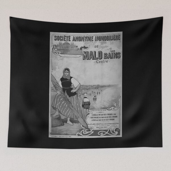 Item preview, Malo les Bains Noire vintage travel poster designed and sold by stickart-marek.