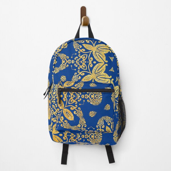 Item preview, golden mandala on the dark blue background designed and sold by MandalaFlowerArt.