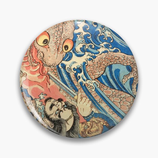 Item preview, Utagawa Kuniyoshi: Japanese Samurai fighting salamander designed and sold by Madjack Tees Kiwi SuperStore.