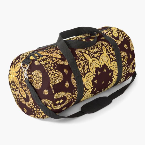 Item preview, golden flowers on the brown background designed and sold by MandalaFlowerArt.