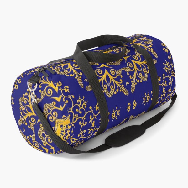 Item preview, golden mandala pattern on the dark blue background designed and sold by MandalaFlowerArt.