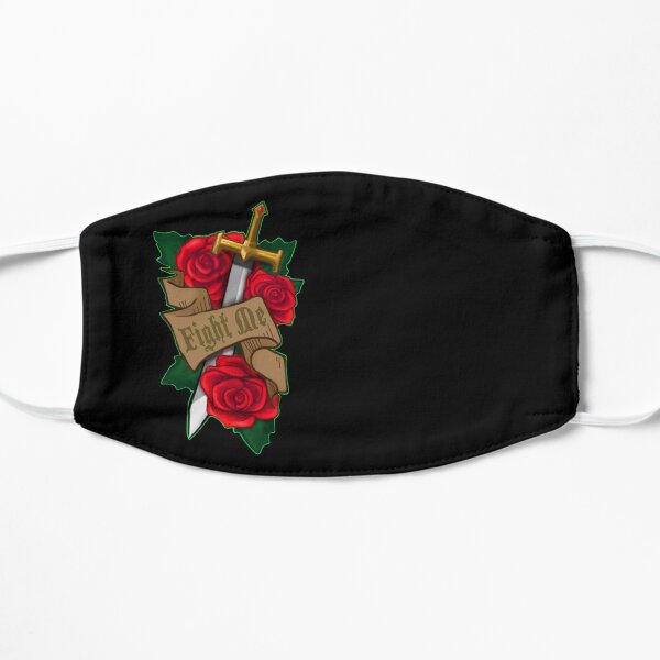 Fight Me Sword & Roses D&D battle illustration icon art Small Mask