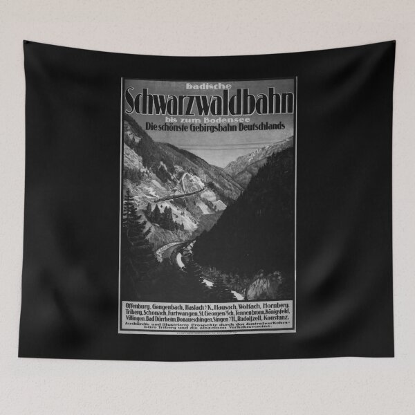 Item preview, Badische Schwarzwaldbahn Noire vintage travel poster designed and sold by stickart-marek.