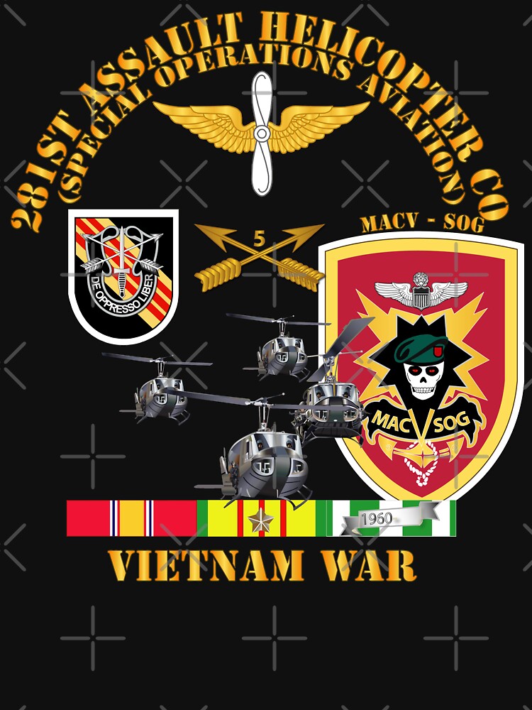 Thumbnail 7 of 7, Essential T-Shirt, Army - 281st AHC MAC V SOG w SVC designed and sold by twix123844.