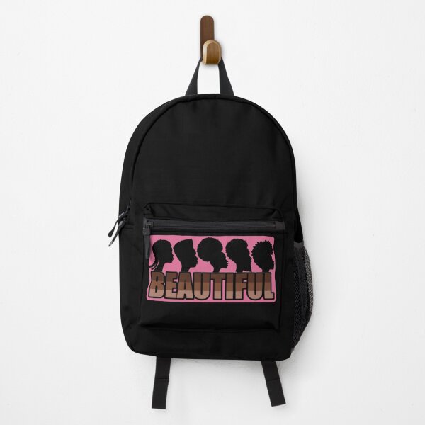 black is beautiful natural hairstyles and brown skin tones pink version Backpack