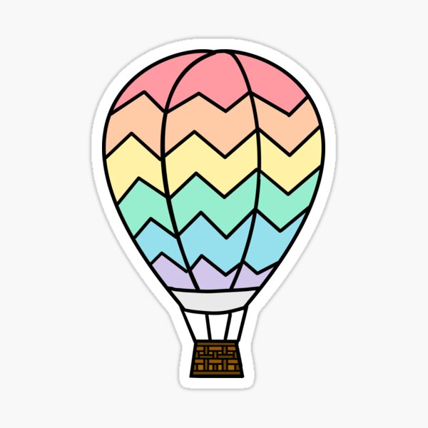 Item preview, Rainbow Hot Air Balloon designed and sold by Old-Cat-Lady.
