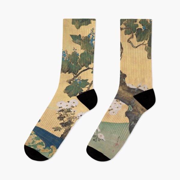 Item preview, Paulownias and Chrysanthemums 桐菊流水図屏風  designed and sold by MeganSteer.
