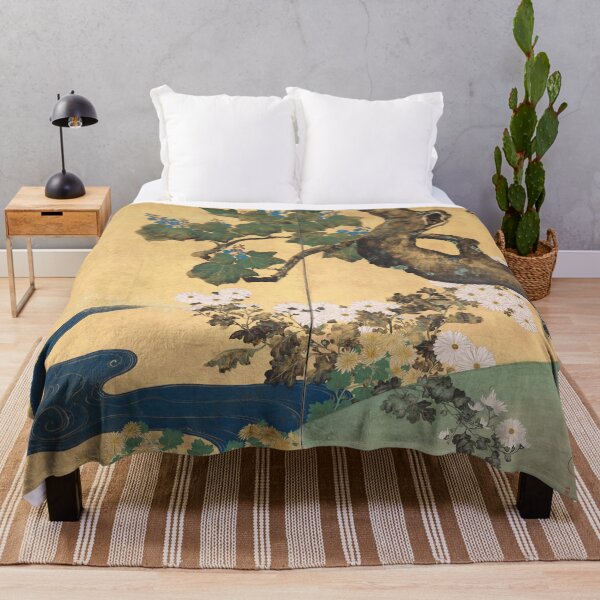 Item preview, Paulownias and Chrysanthemums 桐菊流水図屏風 designed and sold by MeganSteer.