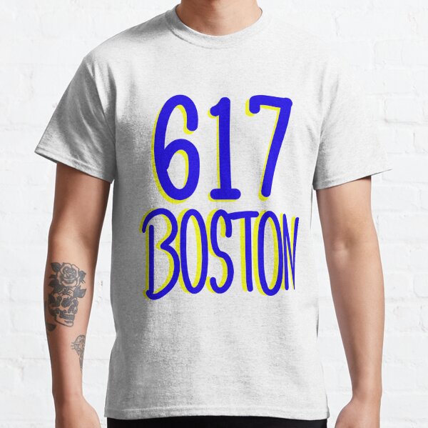 BoredWalk Men's Boston 617 Area Code T-Shirt, Medium / Kelly