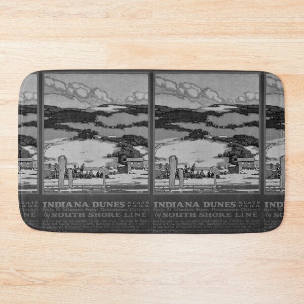 Item preview, Indiana Dunes Noire vintage travel poster designed and sold by stickart-marek.
